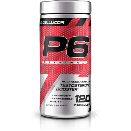 Cellucor P6 Original Testosterone Booster For Men, Build Advanced Anabolic Strength & Lean Muscle, Boost Energy Performance, Increase Virility Support, 120