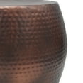 thumbnail image 4 of 20 Inch Classic Iron Low Accent Table, Round Top, Drum Shape, Brown - Saltoro Sherpi, 4 of 5