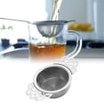 thumbnail image 6 of Double Handles Tea Interval Diffuser with Drip Bowl for Loose Leaf Seasoning Argent, 6 of 10