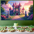 thumbnail image 6 of LUUFILx Fairytale Castle Backdrop Banner Photography Props Decorations Party Supplies Background Pink Fantasy Event Decor Enchanted Garden Princess, 6 of 9