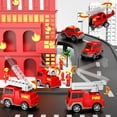 thumbnail image 3 of 8 Pcs Fire Toys Car Toys for Toddlers Truck Friction Power Toy Car Fire Rescue Truck, Ladder Truck, Helicopter Kids Toys Boys 3-5 Red, 3 of 7