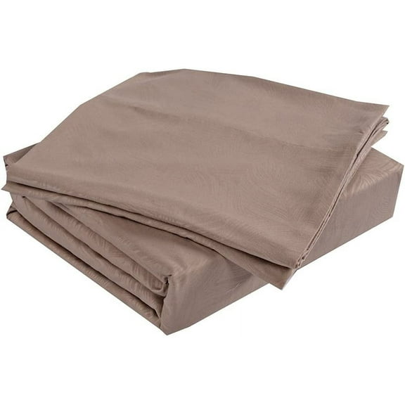 Junelily Microfiber Sheet Embossed Decor 4-Piece Set For King Bed, Tan