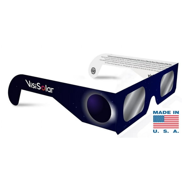 VisiSolar Solar Eclipse Glasses Made in USA (Pack of 1) CE ISO Certified NASA Approved Glasses