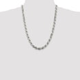 thumbnail image 6 of Diamond2Deal 925 Sterling Silver 7.8mm Diamond-Cut Rope Chain Necklace for Men 24", 6 of 6