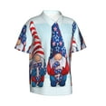 thumbnail image 3 of Xecao Cute Gnomes in USA1 print Hawaiian shirt - a stylish short-sleeve button-down for men, perfect for casual beach and tropical outings., 3 of 9