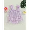 thumbnail image 2 of GXFC Infant Baby Girl Rompers Dress Newborn Girl Summer Sleeveless  Mesh Patchwork Tulle Jumpsuit One Piece Princess Dress Bodysuit 0-24M, 2 of 8