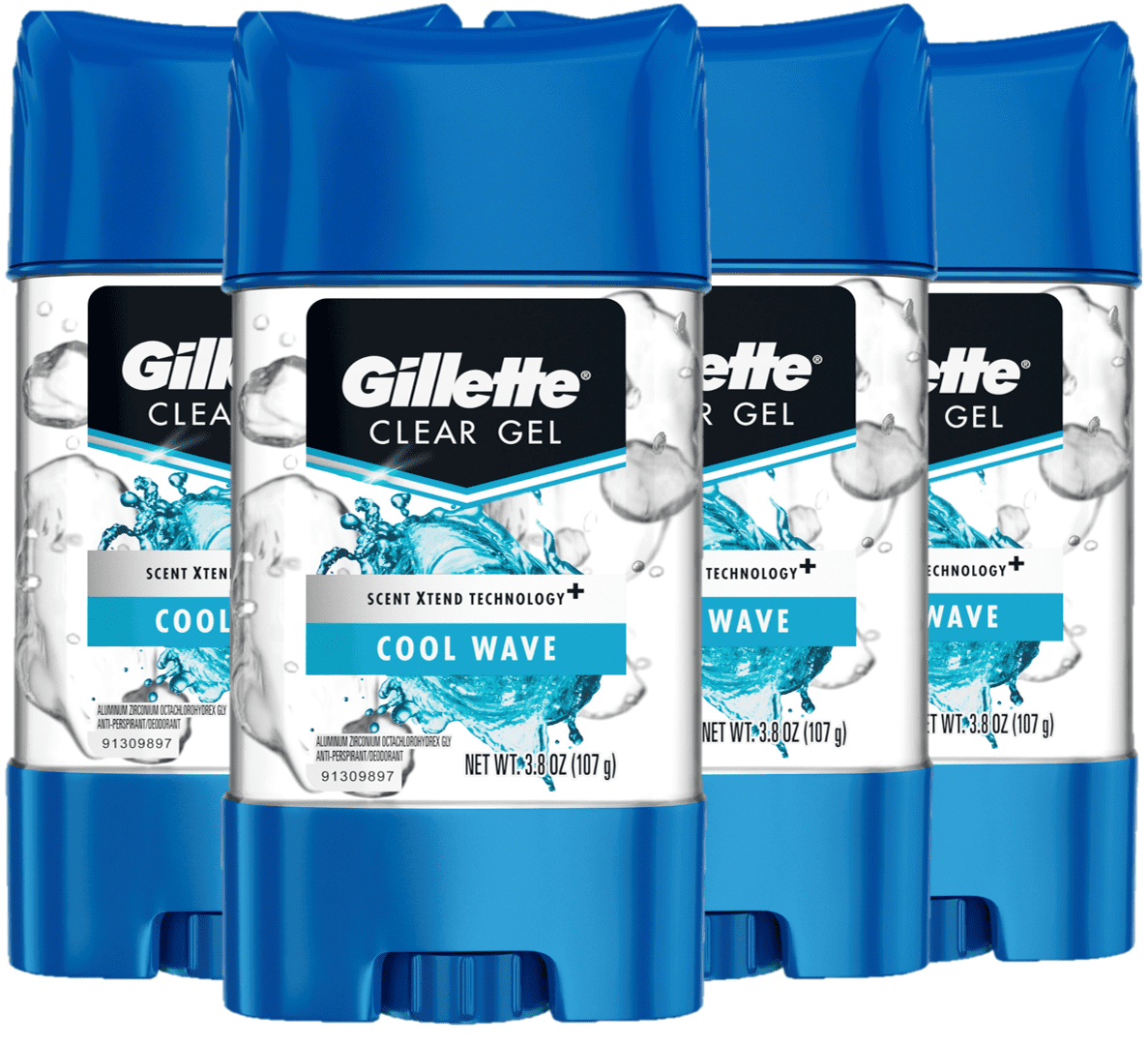 Gillette Cool Wave Clear Gel Mens Antiperspirant Deodorant 3.8 oz, 4