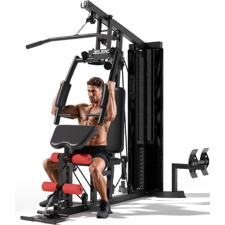 JELENS Home Gym, Multifunctional H10 Home Gym Equipment, Workout Station with 146LBS Weight Stack, Exercise Equipment with Pulley System for Full Body Training