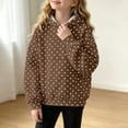 thumbnail image 4 of VIPOIN Polka Dot Hoodie for Girls Long Sleeve Pullover Drop Shoulder Cute Pattern Sweatshirt Casual Tops, 4 of 8