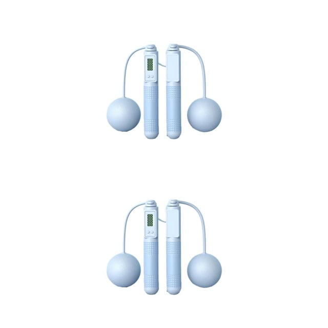 Naiovety Cuerda para saltar Reemplazo portátil Botón de color sólido Control Funcionamiento silencioso Cuerdas para saltar ajustables Azul 2 en 1 2piezas