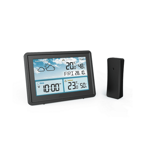 Wireless Digital Color LCD Display Thermometer Hygrometer Forecast Sensor Frost Calendar(B)EU Plug