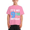 thumbnail image 5 of It's My 9th Birthday 9 Nine Happy Birthday Girls T-Shirt Azalea Red XS, 5 of 5