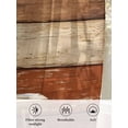 thumbnail image 6 of Sheer Curtains 45 Inch Length, Farmhouse Burnt Orange Brown Semi Sheer Curtains Light Filtering Window Treatment, Vintage Wooden Striped Privacy Voile Drapes for Living Room Bedroom 52x45 Inch, 6 of 7