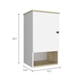thumbnail image 6 of FM Furniture Senegal Modern Wood Bathroom Medicine Cabinet in Light Oak/White, 6 of 7