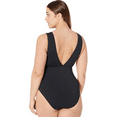 thumbnail image 3 of Michael Kors BLACK Essentials Belted Plunge One-Piece Swimsuit, US 4 NWOT, 3 of 4