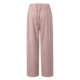 thumbnail image 4 of Susanny Joggers Pants for Women Elastic Waist Drawstring with Pockets Straight Leg Corduroy Petite Pants Petite Fall Lounge Pants Cute Comfortable Trousers Pink M, 4 of 5