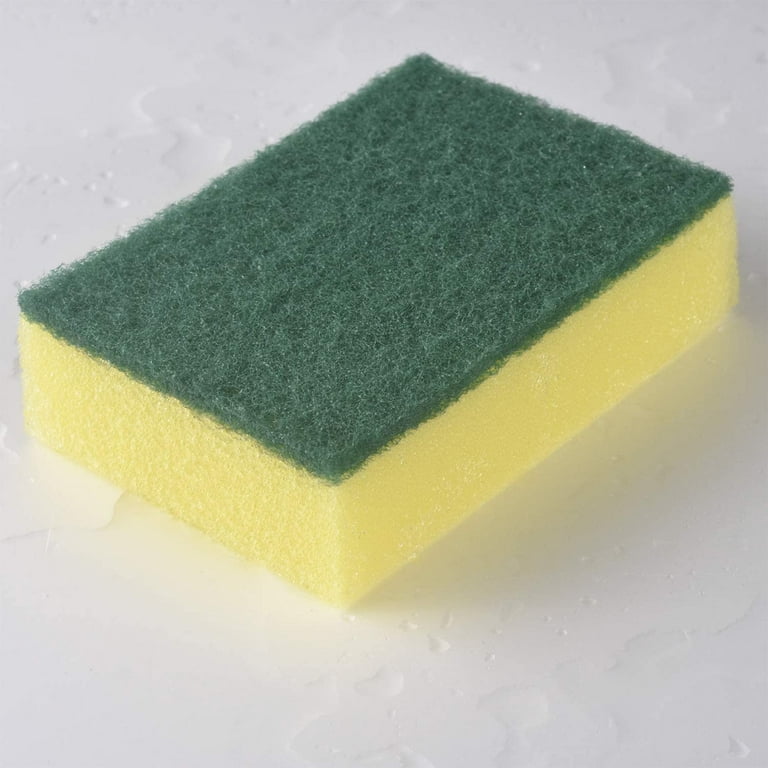 Unique Bargains Soft Non-scratch Scouring Sponge Pad Kitchen Cleaning Pads  Green Yellow 2 Pcs : Target