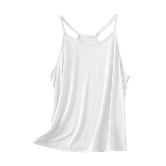 Timegard Camisole Tank Tops for Women Round Neck Spaghetti Strap Loose Halter Sleeveless Cami Shirt