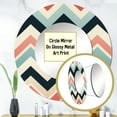 thumbnail image 3 of Designart "Pastel Vintage Chevron I" Chevron Rund Mirror For Wall Decor - Large Multicolor Round Printed Mirror -Glam Round Living Room Mirror - 23" x 23", 3 of 6