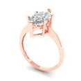thumbnail image 2 of Solitaire Engagement Ring for Women - 2.5ct Simulated Diamond in 14K Rose Gold Promise Ring, 2 of 6