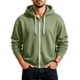 thumbnail image 3 of Thousandth Men's Zip Up Hooded Sweatshirt Lightweight Soft Fleece Top Casual Long Sleeve Hoodie with Slant Front Pockets for Daily Wear, 3 of 6