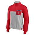 thumbnail image 2 of Women's Fanatics Red/Heather Gray St. Louis Cardinals Iconic Cinch Waist Quarter-Zip Top, 2 of 3