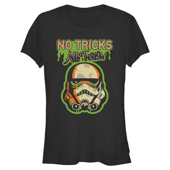 Juniors Star Wars No Tricks All Treats Zombified Stormtrooper T Shirt