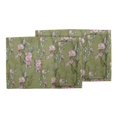 thumbnail image 3 of S4Sassy Green Blossom & Peony Floral Washable Placemats & Napkins Table Decor Dining Mats, 3 of 3