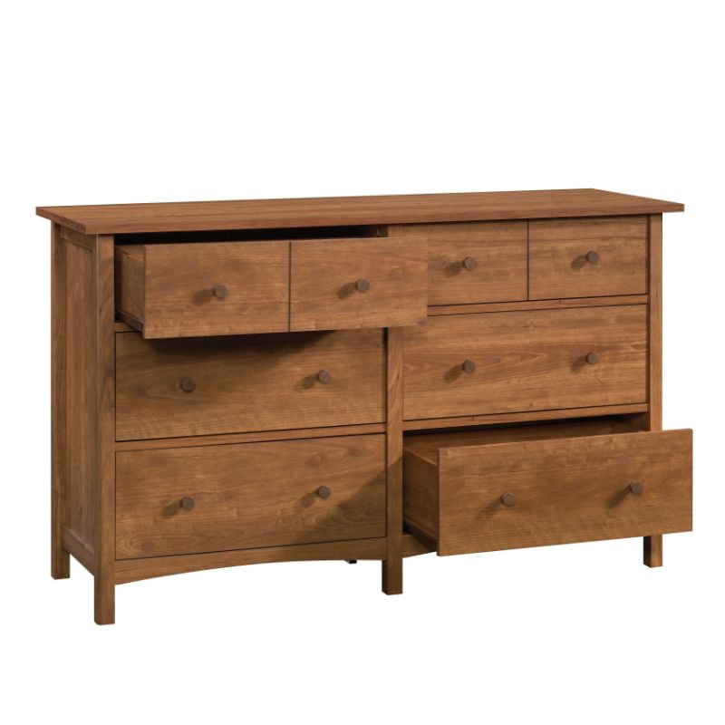 Sauder Union Plain Engineered Wood 6, Grain Wood Furniture Shaker 6 Drawer Solid Dresser Walnut