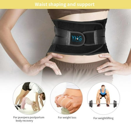 Adjustable Lumbar Support Belt Lower Back Brace Posture Corrector Waist Wrap for Sciatica Back Pain Relief Postpartum Abdomen Shaping for Heavy Lifting, Workout, Fitness, Women