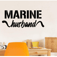 thumbnail image 3 of Marine Husband - Signage Marine Husband Navy Soldiers Troops Vinyl Wall Art Wall Sticker Wall Decal Home Room Bedroom Living Room Office Area Study Area Decoration Design Decor Size (8x20 inch), 3 of 3