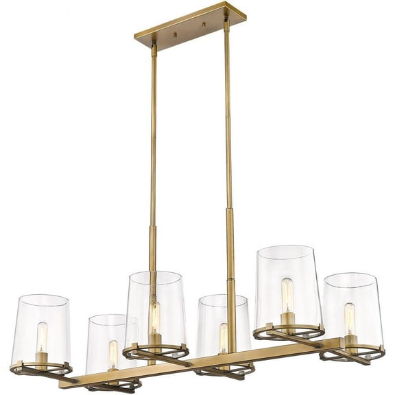 6 Light Island in Transitional Style-10 inches Tall and 22 inches Wide Bailey Street Home 372-Bel-4619906