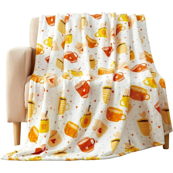 Fun Fall Throw Blanket: Pumpkin Spice and Everything Nice Cozy Wrap Accent for Sofa Couch Chair Bed Dorm