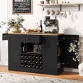 thumbnail image 4 of Black & Natural Wine Bar Cabinet with Power Outlet - 47" Server, 4 of 8