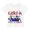 thumbnail image 5 of Girls Tshirts Will Be Letter Print Short Sleeve Round Neck Top Girls Tops White 8-9 Years, 5 of 5