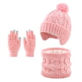 thumbnail image 2 of Kids Winter Hat Gloves Scarf Set,Girls Toddler Children Hats Beanie with Pom Knit Neck Warmer Gaiter Mittens Fleece Lined Set, 2 of 6