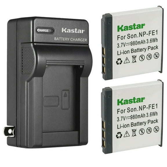 Kastar 2-Pack Battery and AC Wall Charger Replacement for Sony NP-FE1 FE1 Battery, Sony BC-CS3 Charger, Sony Cyber-shot DSC-T7, Cyber-shot DSC-T7/B, Cyber-shot DSC-T7/S Digital Cameras