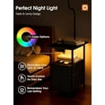 thumbnail image 2 of Floor Lamp Side Table with Night Light,Night Stand with Charging Station and LED Bulb, 3-Color Adjustable Lighting Beside Table with 2 Deep Drawers, End Tables Living Room,Bedroom-Black Oak, 2 of 8