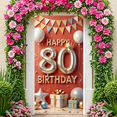 thumbnail image 6 of Yatrandify Red Theme Happy 80th Birthday Banner Golden Crown Balloon Decoration for Birthday Party Anniversary Event Celebration, 6 of 8