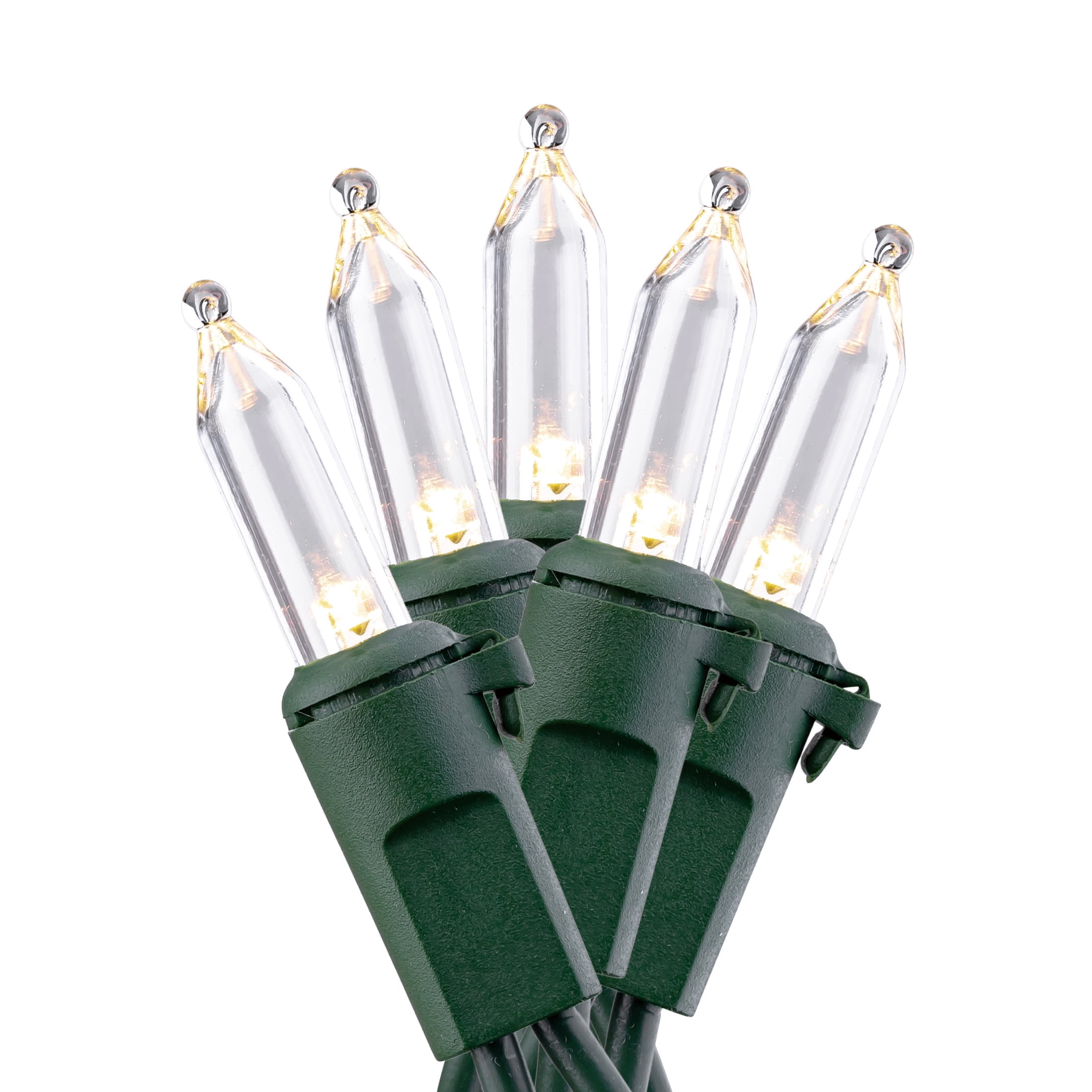 Indoor/Outdoor 50-Count LED Mini Christmas String Lights, Warm White, Green Wire, 10.2', by Holiday Time
