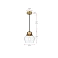 thumbnail image 3 of Living District Kenna 8 Inch Pendant Clear Shade in Satin Gold, 3 of 10