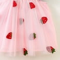 thumbnail image 7 of WOYY Toddler Girls Summer Strawberry Print Denim Mesh Dress with Flutter Sleeves, Sizes 3M-4T, 7 of 7