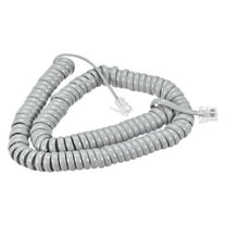 Uxcell Telephone Handset Cord, 4P4C Coiled Landline Phone Handset Cable for Home or Office Grey 16.4 ft 2pcs