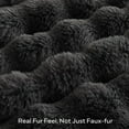 thumbnail image 5 of Faux Fur Throw Blanket, Dark Grey Cozy Plush Bubble Bed Blanket, Thick and Warm King Size (108" x 90"), 5 of 7