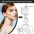 thumbnail image 2 of 1 caja de 20 dijes de corazón chapados en plata de ley 925 con forma de corazón y anillas de salto., 2 of 9