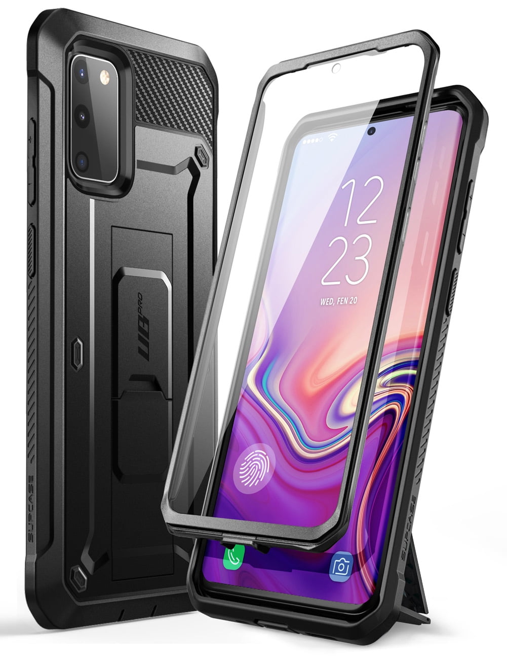Black SUPCASE Unicorn Beetle Pro Series Case Designed for LG V60 ThinQ 2020 Release ,Full-Body Rugged Holster & Kickstand Case with Built-in Screen Protector