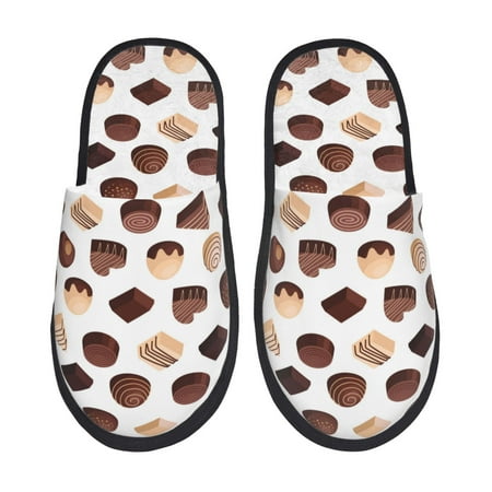 

Slippers for Women Men Chocolate Pattern No.9059 Warm Womens Mens House Shoes Bedroom Slippers Fuzzy Memory Foam Slippers Winter House Indoor Shoes Aesthetic Dorm Slippers