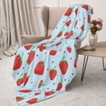 thumbnail image 3 of Rateoe Strawberry Pattern Flannel Throw Blanket, Ultra-soft Blanket for Bed, Couch, Car, Hypoallergenic Anti-pilling blanket-40"x30"(Vertical), 3 of 6