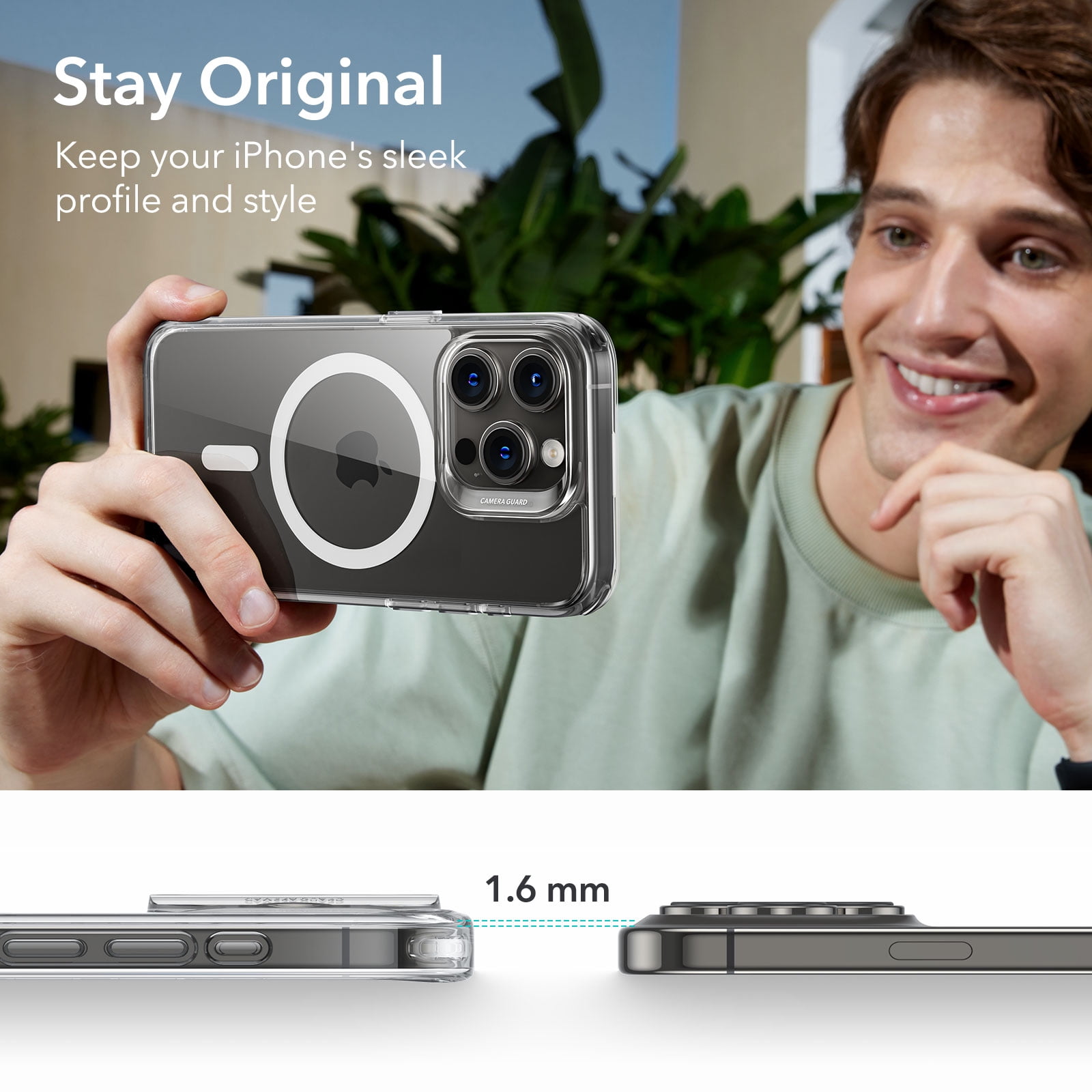 ESR Classic Hybrid Magnetic Case with HaloLock for iPhone 15 Pro Max, Magnetic MagSafe, Shockproof Ultra-high Hardness Protection, Clear