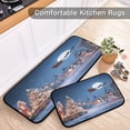 thumbnail image 5 of 2-Piece Kitchen Rugs Set Non-Slip Mats Carpet Floor for Kitchen, Bathroom (19.7"x27.6" & 19.7"x47.2") Christmas Night Scene, 5 of 7